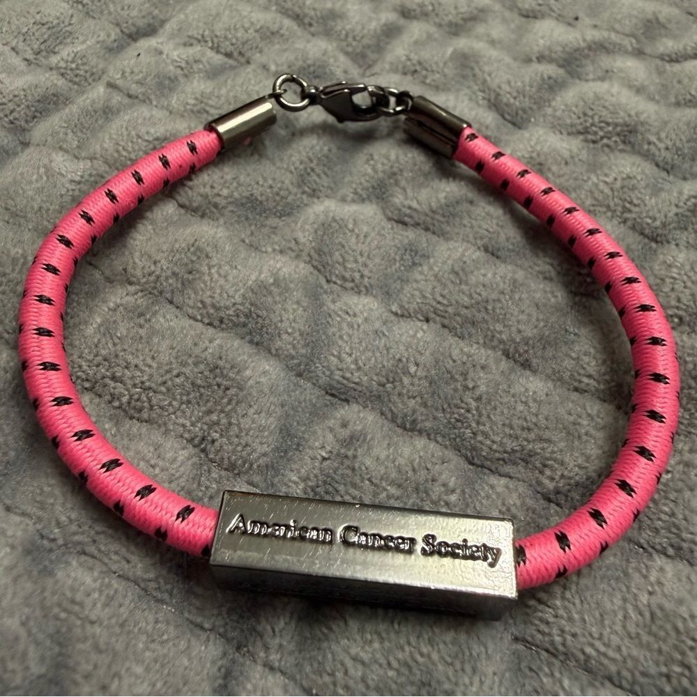 American Cancer Society Pink Cord Bracelet Making Strides Against Breast Cancer